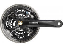 Шатуни Shimano Acera FC-M361, 22x32x42, 175 мм, чорні, захист зірок