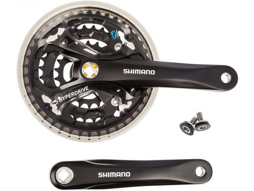 Шатуни Shimano Acera FC-M361, 22x32x42, 175 мм, чорні, захист зірок