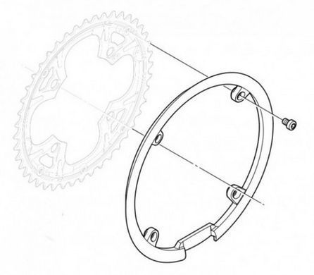 Захист зірки Shimano Alivio FC-M430-8, для 44 зубів, чорний, пластик, + болти