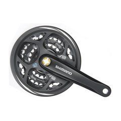 Шатуни Shimano Acera FC-M311, 175 мм, 48x38x28, захист зірок, чорні